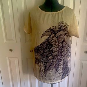 Zara Lion Filigree Print Top